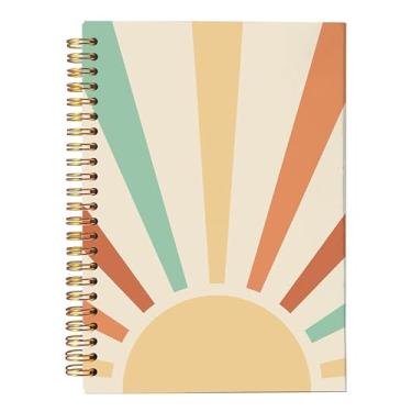 Imagem de VNWEK Caderno Boho Vintage - Diário Boho, Presentes Boho para Mulheres, Material de Escritório Boho, Caderno Espiral Boho Sol Sol 5,5 x 8,3, Cadernos de Escrita