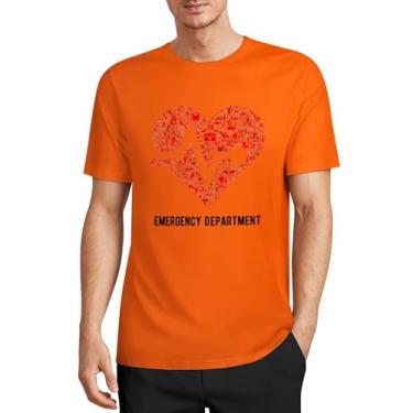 Imagem de Camiseta CHAIKEN&Capon Comfort ER, estilo emergência, 5GG, masculina, gola redonda, manga curta, algodão, Laranja médio, G