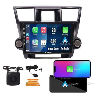Imagem de Car CarPlay Android Navegação Automática Rádio GPS Estéreo Câmera Reversa Tela IPS Touchscreen 10 polegadas Tablet Pad Pad Media Player para Toyota Highlander 2008-2013, se aplicável Quad Core 2G +