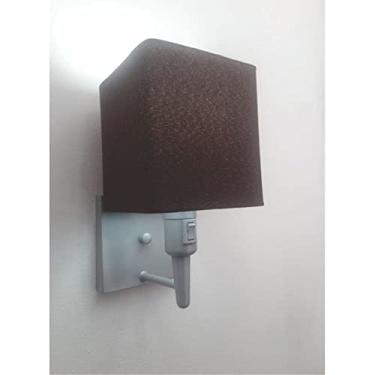 Imagem de Arandela Quadrada com Inter Liga e Cúpula Tecido, Vivare Iluminação, Arandela Parede2019 CZLC, Cinza, Pequeno