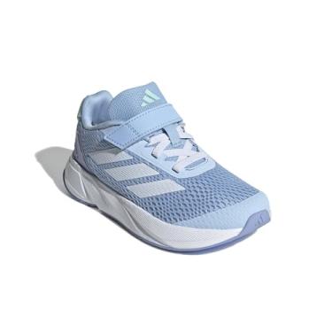 Imagem de adidas Tênis infantil unissex Duramo Sl elástico de renda, Azul/Branco/Semi Flash Aqua, 6 Big Kid