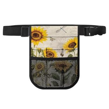 Imagem de Gomyblomy Kit de pochete de enfermeira, bolsa prática de bolso para enfermeira com bolsos de equipamentos, bolsa de armazenamento de cinto de ferramentas de amamentação de grande, Girassóis