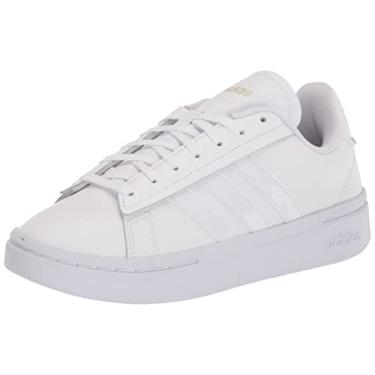 Imagem de adidas Grand Court Alpha Tênis feminino, Nuvem branco/nuvem branco/dourado metálico, 35