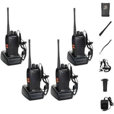 Imagem de Kit 4 Rádios Comunicadores Uhf/Vhf Walkie Talkie Baofeng Bf - Radio Co