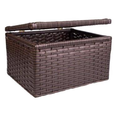 Imagem de Baú Cesto Caixa Organizadora Fibra Sintética 27x20x17 Argila - Artesan