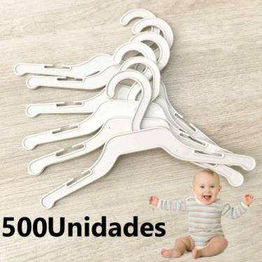 Imagem de Kit 500 Cabide(s) Roupa Roupinha Bebê Menino Menina Infantil Baby Cust