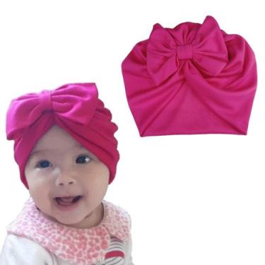 Imagem de Touca Gorro Turbante Com Laço Infantil Bebê Menina Recém Nascida a 06 