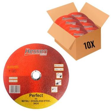Imagem de Kit com 10 Discos de Corte 230 x 1,9 x 22mm Hessen - HESSEN-DISCO CORT