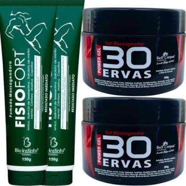 Imagem de Kit 2 Gel 30 Ervas Power 300G + 2 Pomada Fisiofort 150G - Bio Instinto