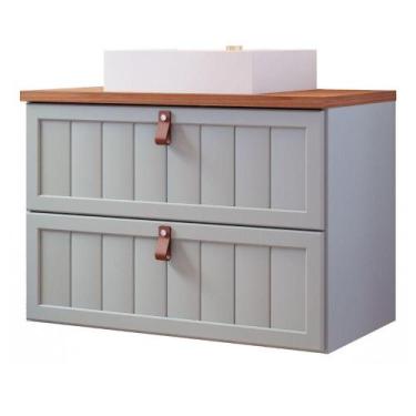 Imagem de Gabinete Para Banheiro 80Cm 100% Mdf 1 Gaveta 1 Porta Basculante Sense