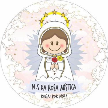 Imagem de Painel de Lona Redondo Santinhos Católicos Nossa Senhora da Rosa Místi