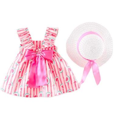 Imagem de Conjunto Infantil Menina Melancia Primavera Verão Com Chapéu - anjo da