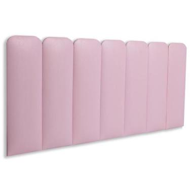 Imagem de Cabeceira Casal Estofada de Colar na Parede Kit 7 Placas Modelo Arredo