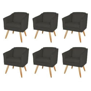 Imagem de Kit 6 Poltronas Decorativas San Diego Sala de Estar Tecido Veludo Graf