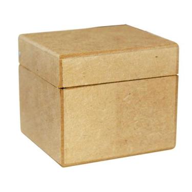 Imagem de Caixa de Chá com 1 Cavidade de Mdf Madeira Crua - Tamanho:  08 X 08 X 