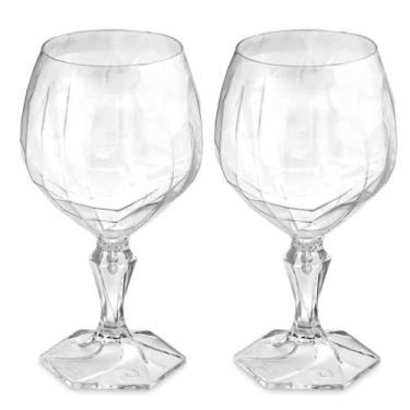 Imagem de Kit Com 2 Taças Para Drinks Gin 350ml Acrílico Transparente Tango UZ -