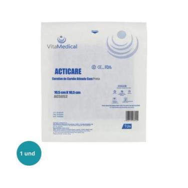 Imagem de Curativo Acticare Ag Carvão Ativado 10,5 x 10,5 VitaMedical