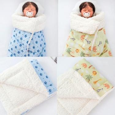 Imagem de Kit de 2 Mantas Cobertor Bebê e Infantil para Menino com Sherpa - Pand