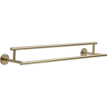 Imagem de Delta Faucet Barra de toalha dupla Trinsic, suporte de toalha de banheiro bronze champanhe, acessórios de banheiro, 75925-CZ