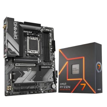 Imagem de Processador de CPU AMD Ryzen 7 7700X com placa-mãe GIGABYTE B650 Gaming X AX V2 (AM5, ATX, DDR5, USB 3.2 Gen2x2 Type-C, Wi-Fi 6E), Soly by Micro Center