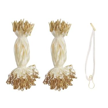 Imagem de 200 peças de cordão para pendurar etiqueta, 11,4 cm de seda e cetim com pino de segurança e etiqueta de pendurar bege farpa, prendedor, prendedor, etiqueta de corda para roupas, sapatos, bolsa,