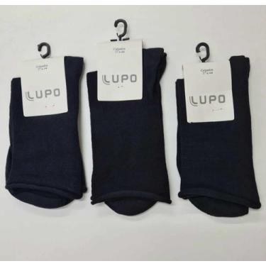 Imagem de Kit 3 Pares Meia Sem Punho Pretas Unissex Algodão Lupo 1275-011.Tamanh