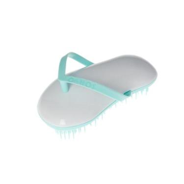 Imagem de Escova de Cabelo Branca e verde tiffany - Escova para Desembaraço de C