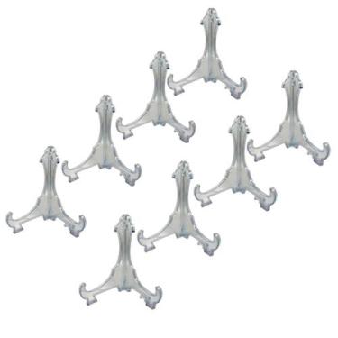 Imagem de Kit 8 Peças Suporte P/ Pratos Acrílico Transparente 10cm