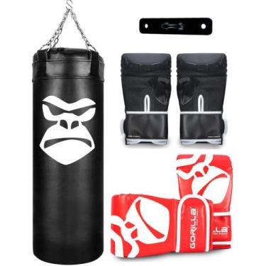 Imagem de Saco De Pancada Profissional Boxe 90 Cm Luva Bate Saco PRO Adulto + Lu