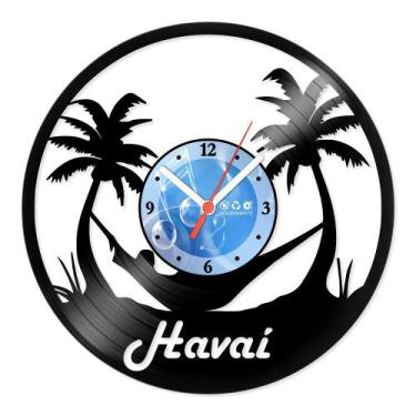 Imagem de Relógio De Parede Disco Vinil Lugares - Havaí - VLU-001 - Modernarte