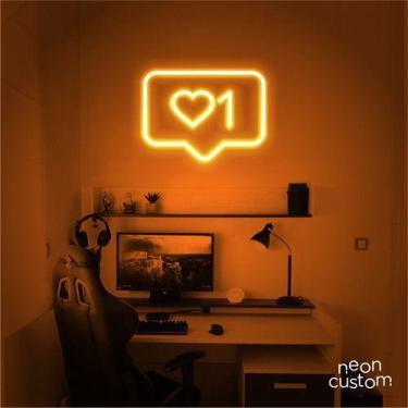Imagem de luminaria letreiro Neon Led Like 60x50 luminoso decoração p/ selfie - 