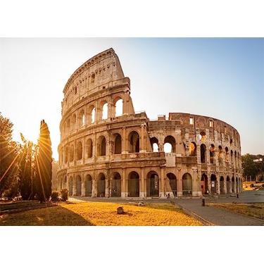 Imagem de CORFOTO Tecido 2,7 x 1,8 m Coliseu Fotografia Pôr do Sol Roma Coliseu Arcos Itália Marco Arcos Arquitetura Antiga Turismo Lua de Mel Férias Festa de Fotos de Casamento Decoração de Fundo