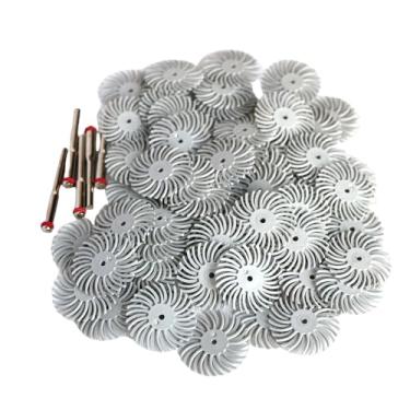 Imagem de Kit de disco de cerdas radiais de 1 polegada, escova abrasiva, 1/8" 3, haste de 2,35 mm, roda de polimento detalhada para acessórios de ferramentas rotativas, 50 peças P2500, haste de 3 mm