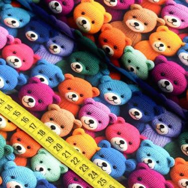 Imagem de Tecido Estampado Para Patchwork - Floresta em Crochê : Ursinhos (0,50x