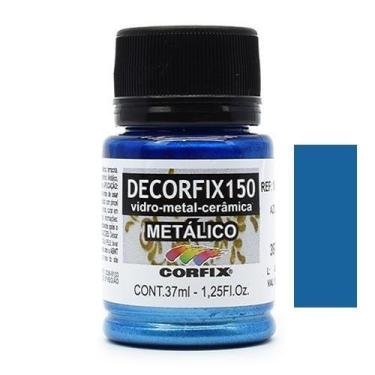 Imagem de Tinta Decorfix 150 Metálico 37ml - Metal, Vidro e Cerâmica, 397 AZUL