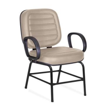 Imagem de Cadeira Obeso Belluno Plus Size Fixa Bege - Flex Cadeiras