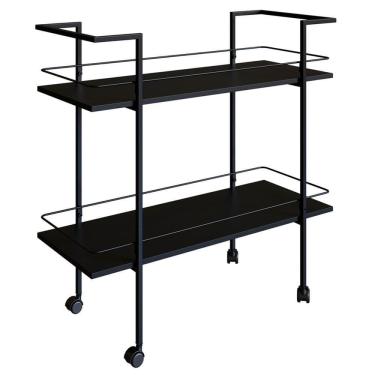 Imagem de Carrinho Bar Industrial Com Rodizios P1036 Preto Pp Milani Store