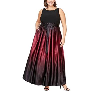 Imagem de S.L. Fashions Vestido de festa longo sem mangas plus size de cetim com bolsos, Fig, 58