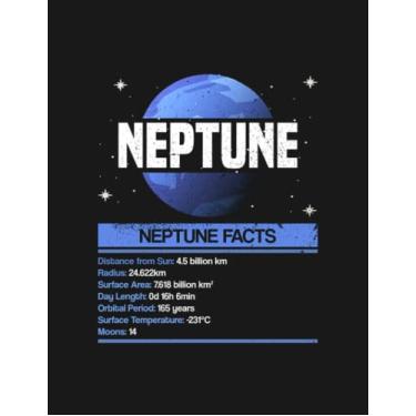 Imagem de Neptune Facts Planet Space Lover Solar System Notebook: 8.5x11 inches 100 Pages Lined College Ruled Paper Journal Diary Planner
