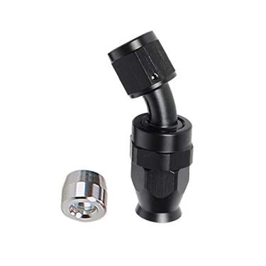 Imagem de AC PERFORMANCE -4 AN 45 graus PTFE mangueira giratória extremidade encaixe alumínio preto para linha de combustível de teflon