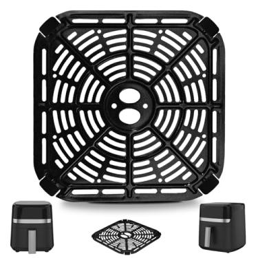 Imagem de GWYXC Peças de reposição para fritadeira a ar BLACK+DECKER Purify 6QT Air Fryer, 20 cm × 20 cm Air Fryer Grill Pan Grill Plate Crisper Plate Acessórios Tray Rack