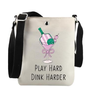 Imagem de JNIAP Pickleball Gift Play Hard Dink Harder Crossbody Bag Dirty Martini Gift For Her, Bolsa Play Hard Xk
