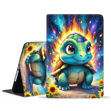 Imagem de FVAENDHIO Capa para Samsung Galaxy Tab S9 FE 5G 10,9 polegadas/Galaxy Tab S9 11 polegadas 2023, suporte ajustável, auto despertar/hibernar, capa de couro inteligente, bebê tartaruga fofa