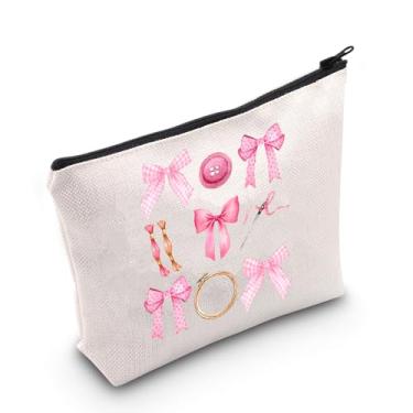 Imagem de JNIAP Crafter Cross Stitch Project Gift Coquette Cross Stitch Cosmetic Bag Craft Love Gift, Bolsa de ponto cruz Coq-uet