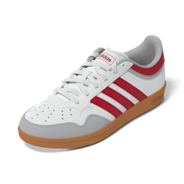 Imagem de adidas Tênis de basquete unissex adulto Hoops 4.0, Branco/Better Scarlet/Gum, 14 Women/13 Men