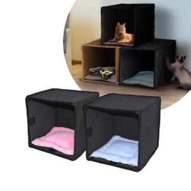 Imagem de Casa Para Gatos Arranhador Brinquedo Toca Antiestresse Casinha Ninho c