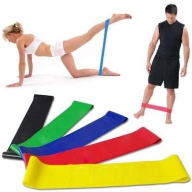 Imagem de 5 Faixas Elástica P Exercício Academia Fortalece Perna Braço - Lar Pre