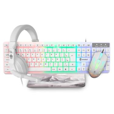 Imagem de Kit Gamer Evolut Starter com Teclado, Mouse, Headset e Mousepad, LED R