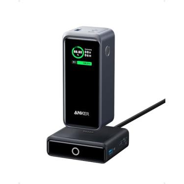 Imagem de ANKER Carregador portátil Prime Power Bank 200W, 20.000mAh 3 portas com base de carregamento de 100 W, tela digital inteligente, compatível com iPhone 16/15/15 Plus/15 Pro/15 Pro Max/14 Series