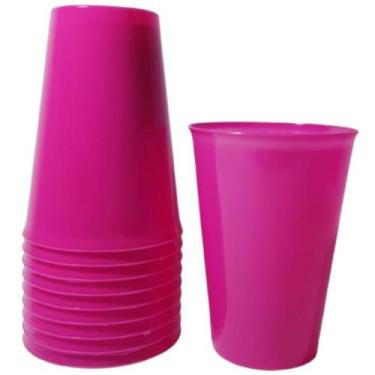 Imagem de Copo Acrílico Resistente 200ml Rosa Pink Sólido - 10 unid - Elite